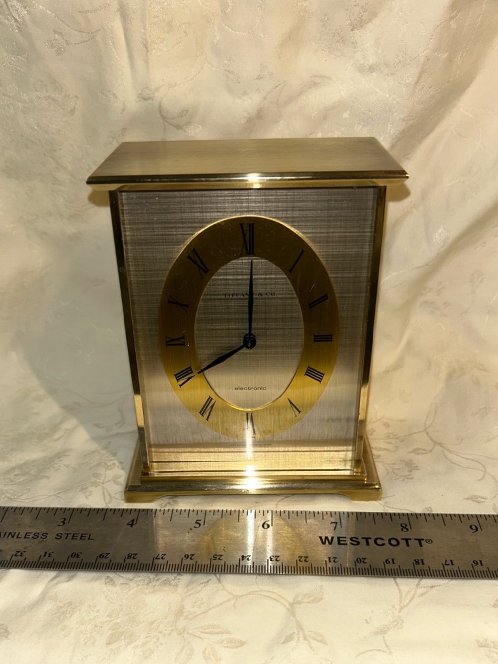 Tiffany Brass Mantel Clock